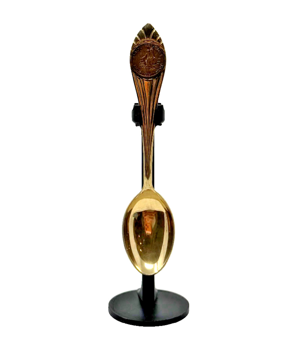 Vintage Boston Mass Paul Revere Souvenir Spoon Gold Tone 5.5"